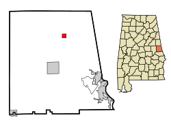 Chambers County Alabama Incorporated and Unincorporated areas Five Points Highlighted